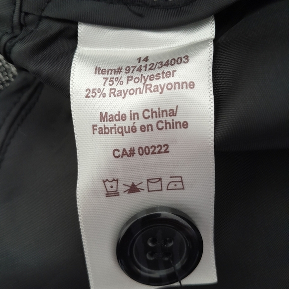 2/$35 Sale Tradition Shacket Blazer style long slv Blk Weave Sz 14 LIKE NEW - Picture 11 of 15